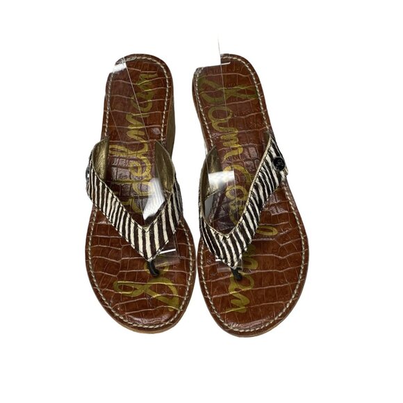 Sam Edelman 6 Romy zebra thong wedges - Picture 2 of 9